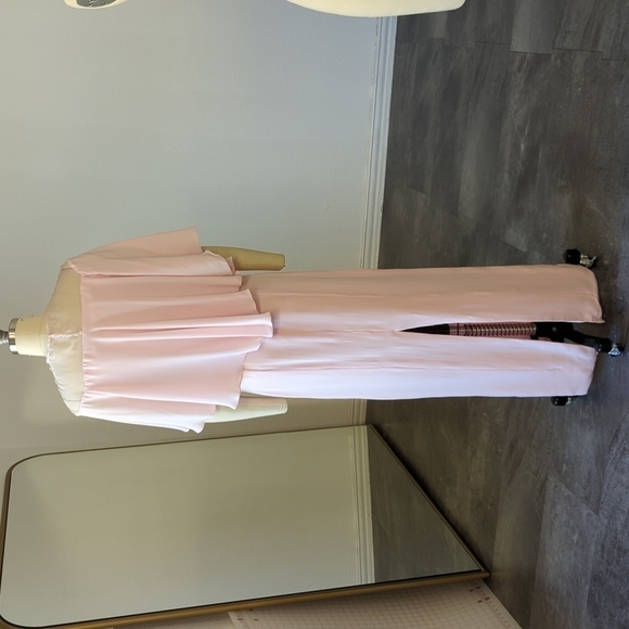 Women's Handmade Cape Popover Maxi Silk Dress Gown Pink XSP gala formal wedding - Picture 4 of 12